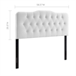 Pemberly Row Full Diamond Tufted Performance Velvet Headboard in White