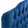 Pemberly Row Queen Diamond Tufted Performance Velvet Headboard in Navy