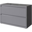 Pemberly Row 42in Wide 2 Drawer Metal Lateral Filing Cabinet Arctic Silver