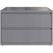Pemberly Row 42in Wide 2 Drawer Metal Lateral Filing Cabinet Arctic Silver