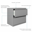 Pemberly Row 30 inch W 2 Drawer Metal Lateral 101 Filing Cabinet Arctic Silver