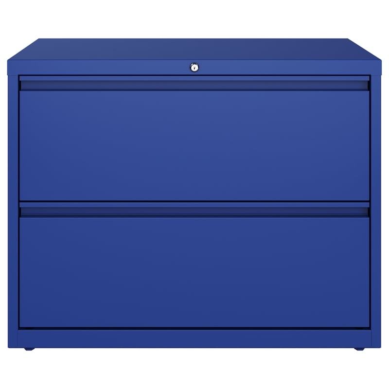 Pemberly Row 36-in Wide 2 Drawer Metal Lateral Filing Cabinet Classic Blue