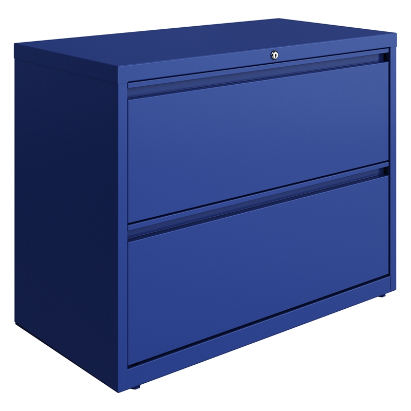 Pemberly Row 36-in Wide 2 Drawer Metal Lateral Filing Cabinet Classic Blue