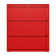 Pemberly Row 36-in Wide 3 Drawer Metal Lateral Filing Cabinet Lava Red