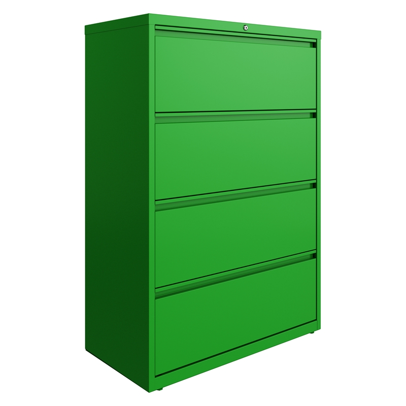 Pemberly Row 36-in Wide 4 Drawer Lateral Filing Cabinet Screamin' Green