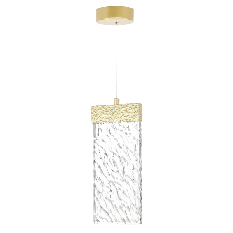Pemberly Row Modern / Contemporary Metal LED Pendant in Gold Leaf