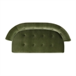 Pemberly Row Roll Arm Tufted Bench Settee Olive Green Velvet