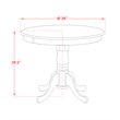 Pemberly Row Antique Round Rubber Wood Dining Table in Oak/White