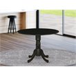Pemberly Row Traditional Rubber Wood Dining Table in Black Finish
