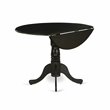 Pemberly Row Traditional Rubber Wood Dining Table in Black Finish