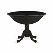 Pemberly Row Traditional Rubber Wood Dining Table in Black Finish