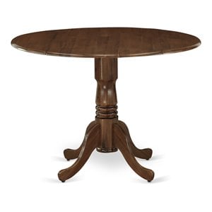Pemberly Row Contemporary Traditional Rubber Wood Dining Table in Walnut