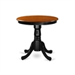 Pemberly Row Contemporary Round Rubber Wood Dining Table in Black/Cherry