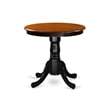 Pemberly Row Contemporary Round Rubber Wood Dining Table in Black/Cherry