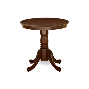 Pemberly Row Contemporary Round Rubber Wood Dining Table in Mahogany