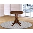 Pemberly Row Contemporary Round Rubber Wood Dining Table in Mahogany