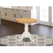 Pemberly Row Contemporary Round Rubber Wood Dining Table in Oak/White