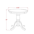 Pemberly Row Contemporary Round Rubber Wood Dining Table in Oak/White