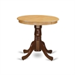 Pemberly Row Contemporary Round Rubber Wood Dining Table in Oak/Mahogany