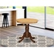 Pemberly Row Contemporary Round Rubber Wood Dining Table in Oak/Mahogany
