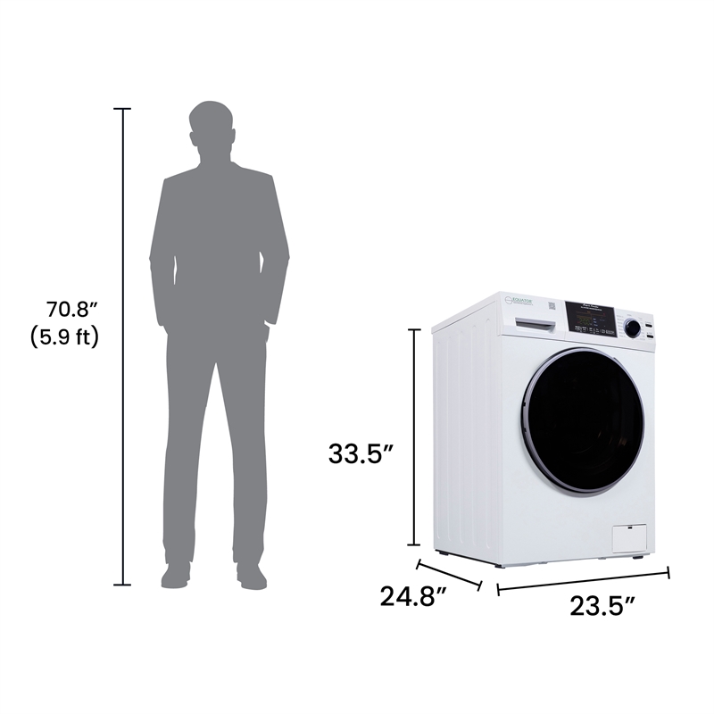 Pemberly Row CONVERTIBLE Washer-Dryer 18lb/1.9cf SANITIZE ALLERGEN Cycle 1400RPM