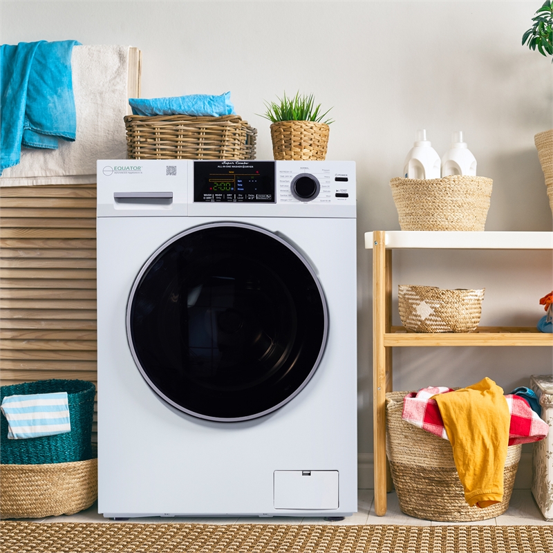 Pemberly Row CONVERTIBLE Washer-Dryer 18lb/1.9cf SANITIZE ALLERGEN Cycle 1400RPM