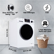Pemberly Row CONVERTIBLE Washer-Dryer 18lb/1.9cf SANITIZE ALLERGEN Cycle 1400RPM