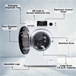 Pemberly Row CONVERTIBLE Washer-Dryer 18lb/1.9cf SANITIZE ALLERGEN Cycle 1400RPM