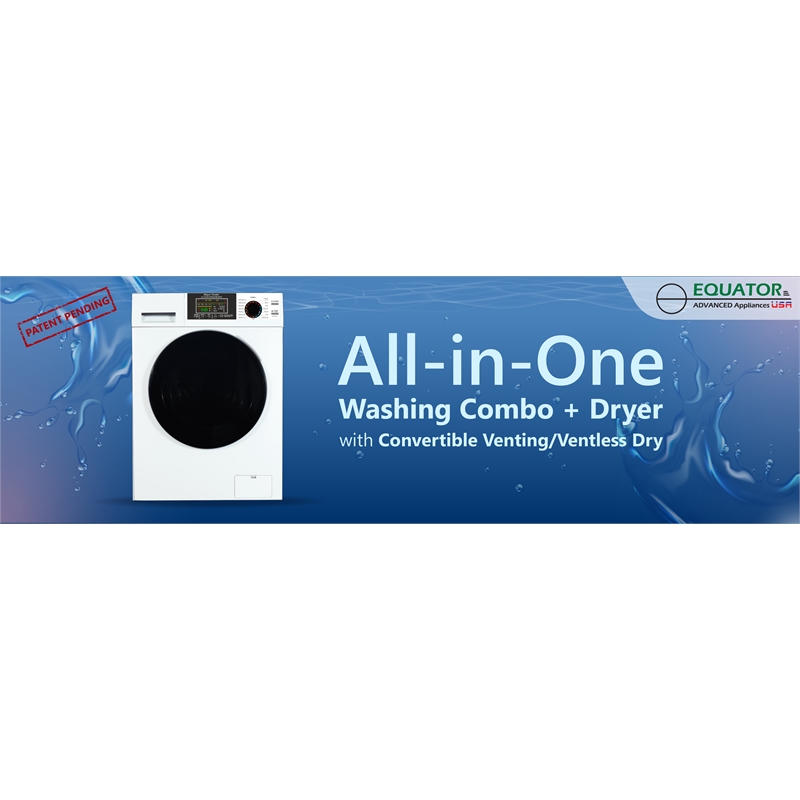 Pemberly Row CONVERTIBLE Washer-Dryer 18lb/1.9cf SANITIZE ALLERGEN Cycle 1400RPM