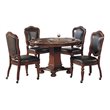 Pemberley Row Birch Hardwood Distressed Brown Cherry Dining Table Set Round Reversible 48