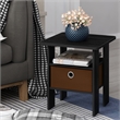 Pemberly Row Engineered Wood End Table with Bin Drawer in Brown (Set of 2)