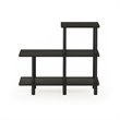 Pemberly Row Engineered Wood 3-Tier Cube Ladder Shelf in Espresso/Black