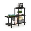 Pemberly Row Engineered Wood 3-Tier Cube Ladder Shelf in Espresso/Black
