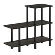 Pemberly Row Engineered Wood 3-Tier Cube Ladder Shelf in Espresso/Black