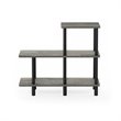 Pemberly Row Engineered Wood 3-Tier Cube Ladder Shelf in Oak Gray/Black