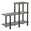 Pemberly Row Engineered Wood 3-Tier Cube Ladder Shelf in Oak Gray/Black