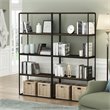 Pemberly Row Engineered Wood 2-Tier Wide Stackable Shelf in Columbia Walnut