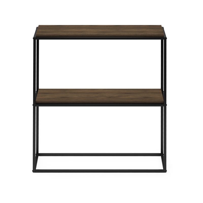 Pemberly Row Engineered Wood 2-Tier Wide Stackable Shelf in Columbia Walnut