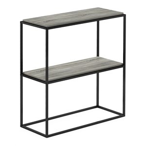 Pemberly Row Engineered Wood 2-Tier Wide Stackable Shelf in French Oak Gray