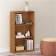 Pemberly Row Engineered Wood 3-Tier Bookcase Storage Shelves in Light Cherry