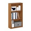 Pemberly Row Engineered Wood 3-Tier Bookcase Storage Shelves in Light Cherry