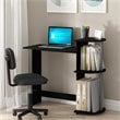 Pemberly Row Engineered Wood Compact Computer Desk with Shelves in Black/Gray