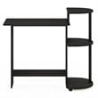 Pemberly Row Engineered Wood Compact Computer Desk with Shelves in Black/Gray