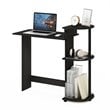 Pemberly Row Engineered Wood Compact Computer Desk with Shelves in Black/Gray