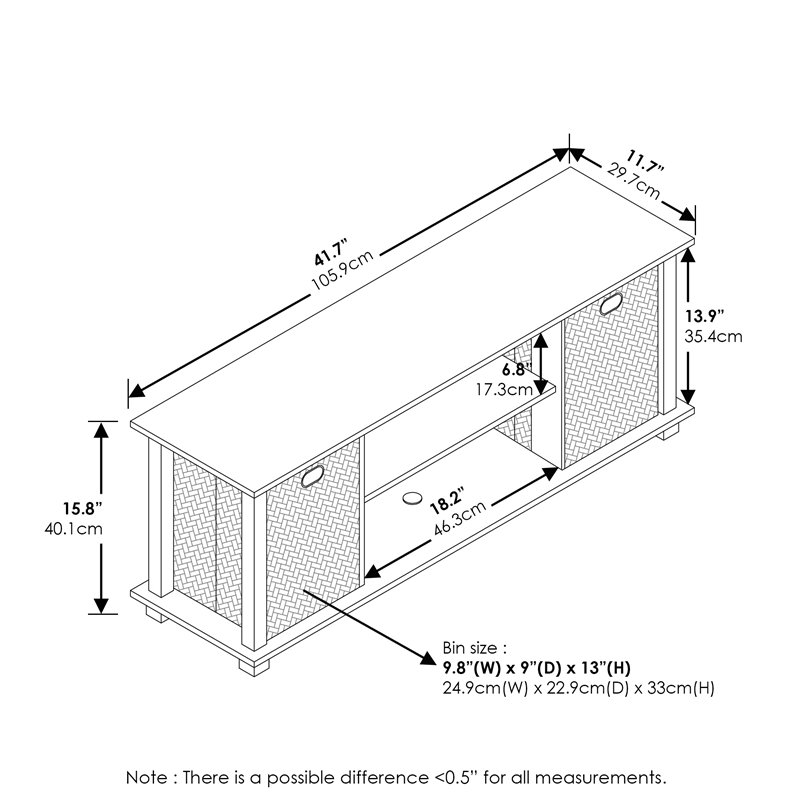 Pemberly Row Wood Entertainment Center for TV up to 50