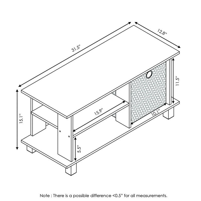 Pemberly Row Wood TV Entertainment Center for TV up to 32