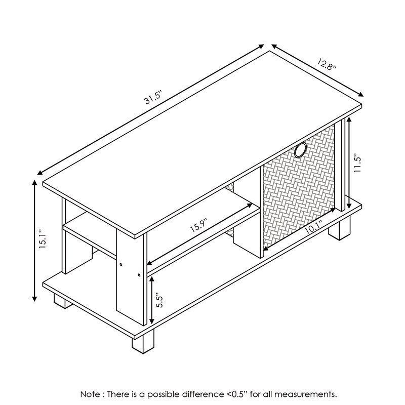 Pemberly Row Wood TV Entertainment Center for TV up to 32