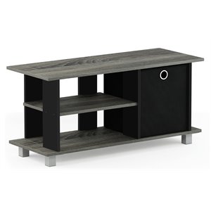 Pemberly Row Wood TV Entertainment Center for TV up to 32&quot in Gray/Black