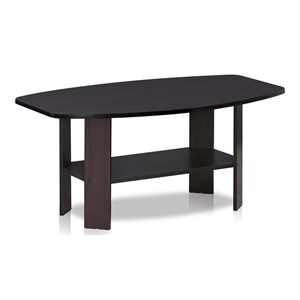 Pemberly Row Contemporary Engineered Wood Coffee Table in Dark Walnut