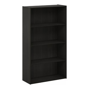 Pemberly Row Contemporary Engineered Wood 4-Tier Open Shelf in Espresso